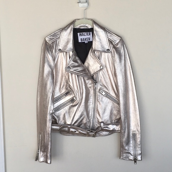 Walter Baker Gold Leather Jacket - Picture 4 of 7
